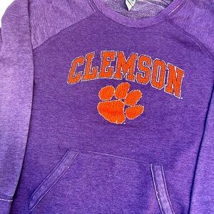 New Agenda Clemson Hoodless Hoodie Sweatshirt Kangaroo Pocket Womens Large